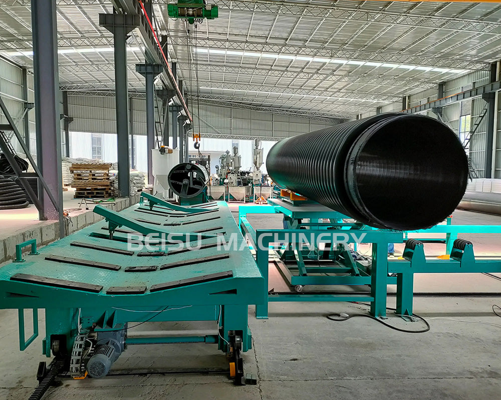 Plastic Steel Strip Hollow Wall Spiral Winding Pipe Extrusion Line